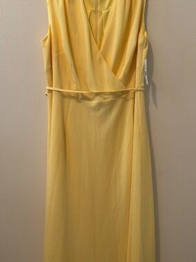 Glamour Women's Yellow Sleeveless Maxi Dress with Back Zipper - Size 16W